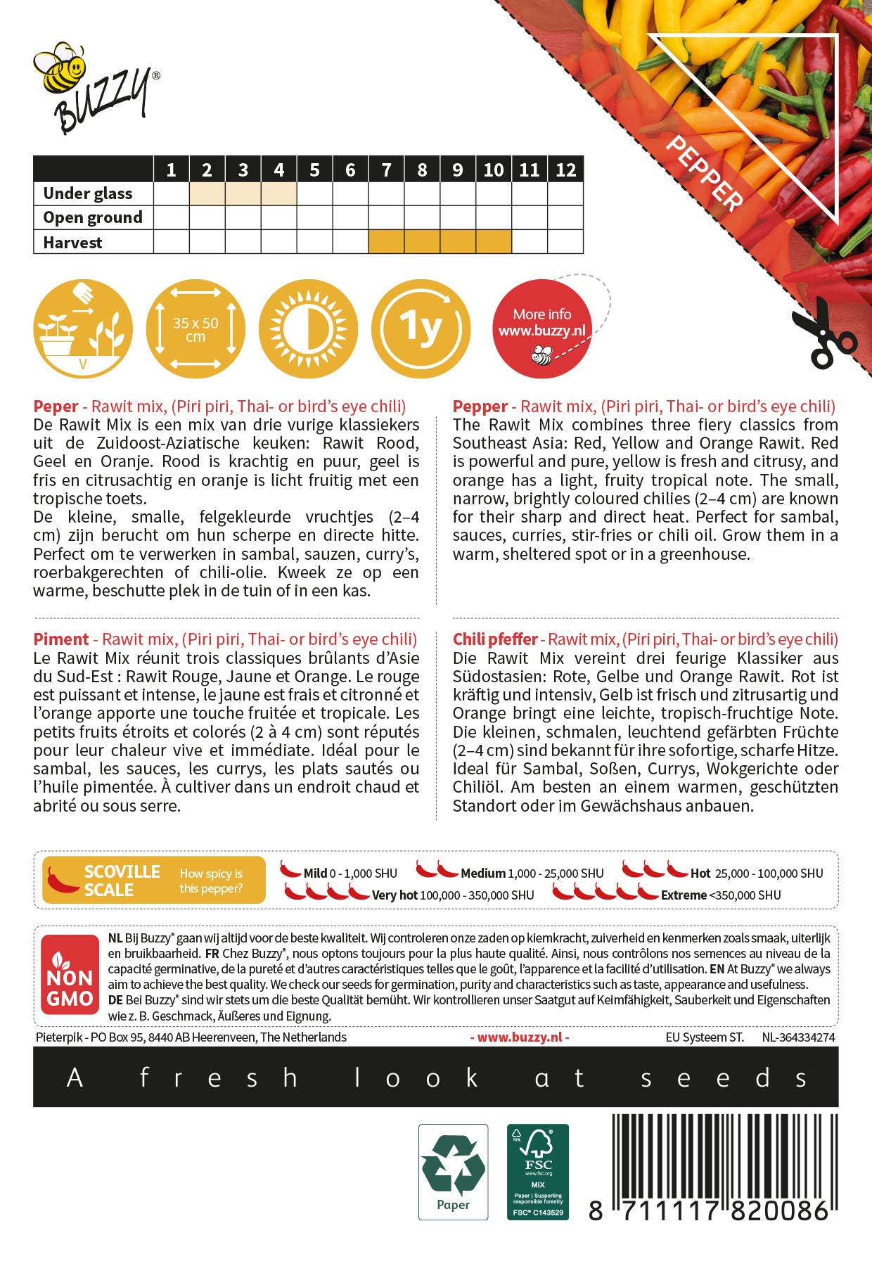 Csípős Paprika – Rawit Mix – 10 Mag