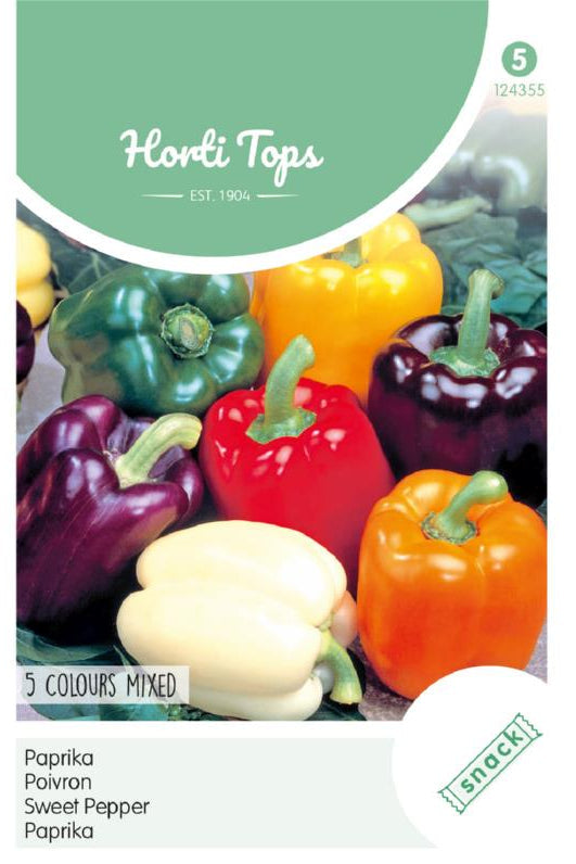 Bell Pepper - 5 Colours Mix - 25 Seeds