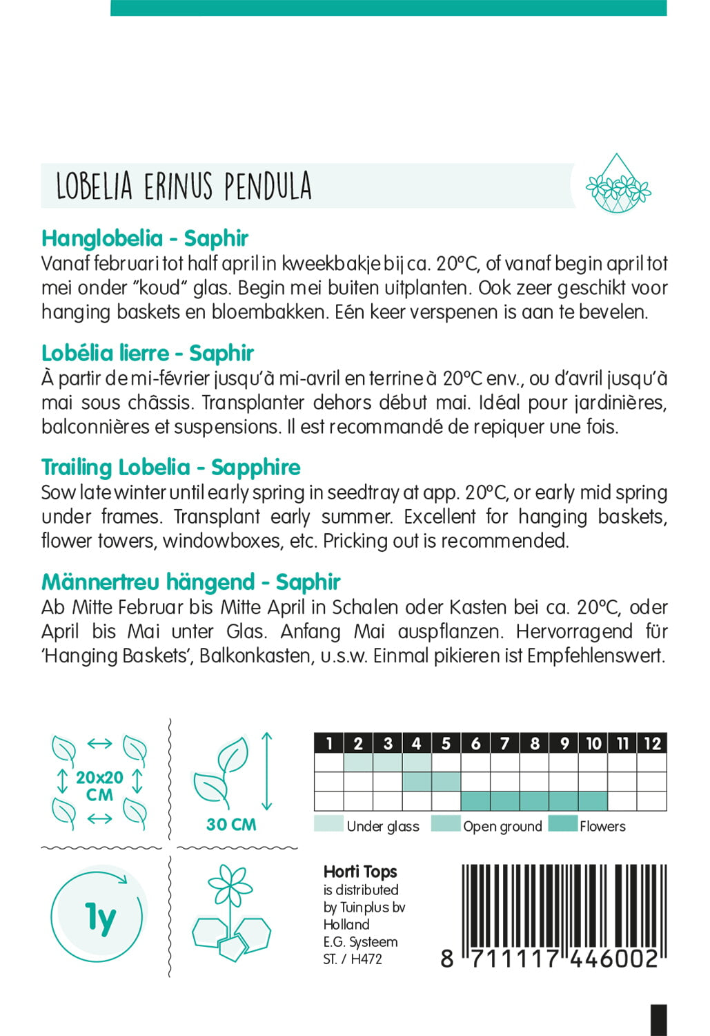 Csüngő Lobélia - Saphir - 0,25g