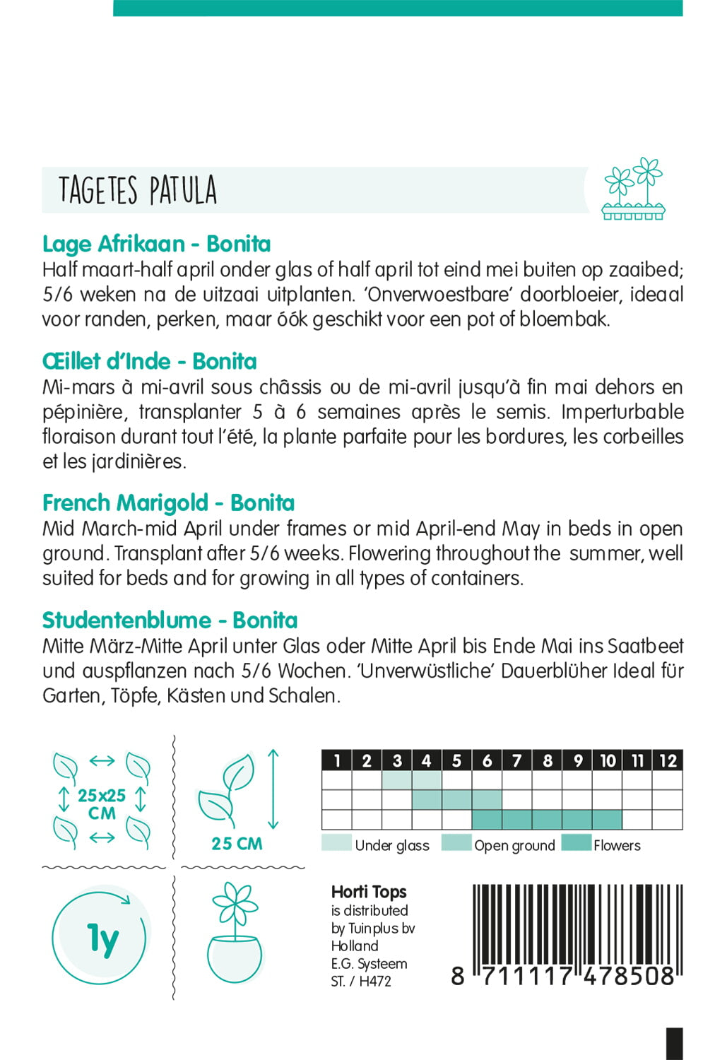 Francia bársonyvirág – Bonita Mix – 1 g