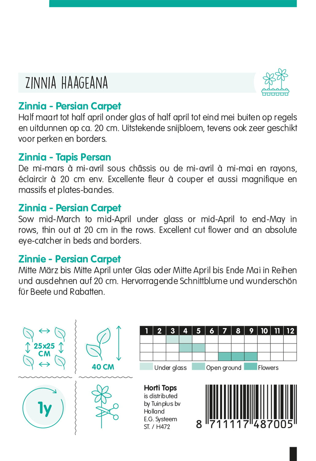 Zinnia - Persian Carpet - 0,75g