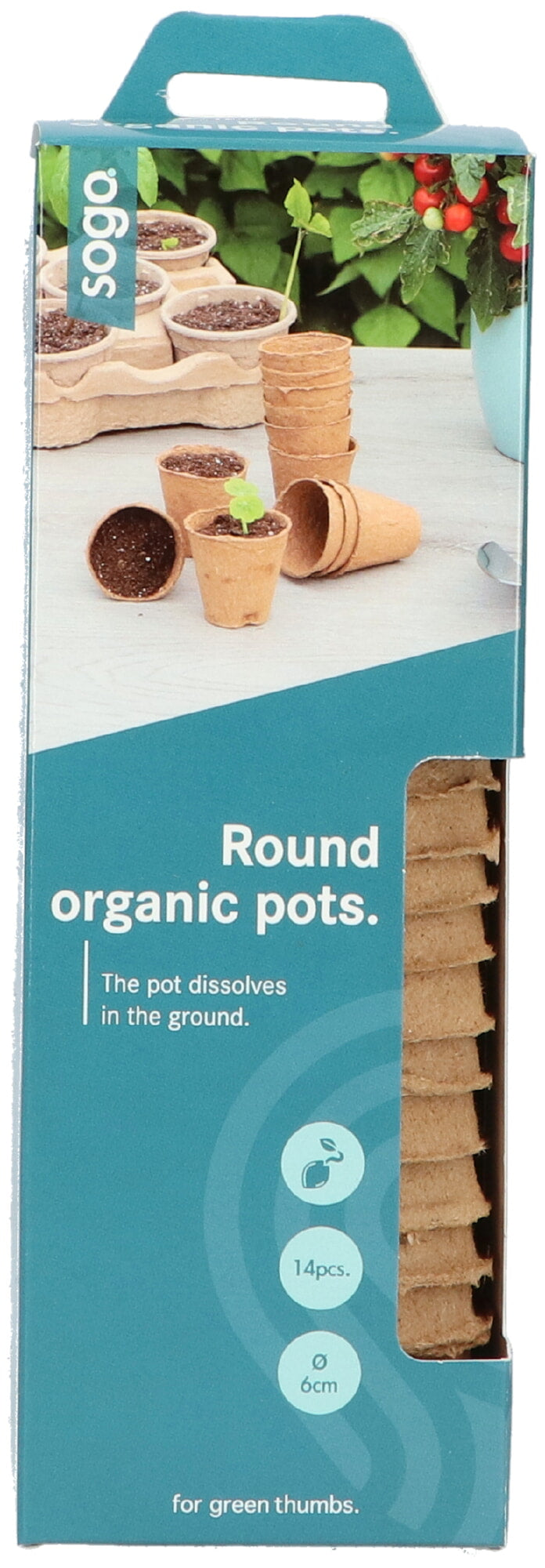Round Organic Pots - 6 cm - 14 pcs