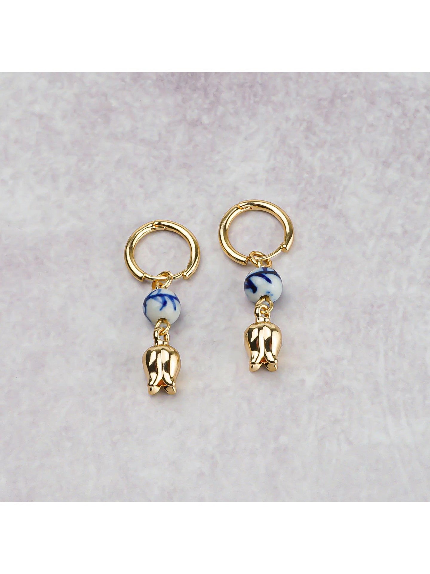 Tulipán fülbevaló – Charm – Arany