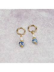 Gyöngyös fülbevaló – Virág – Arany