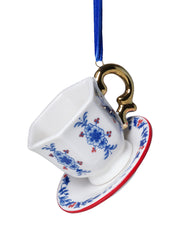 Teáscsésze alakú karácsonyi dísz – Vintage – 9 cm