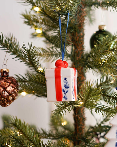 Christmas Ornament - Present with Red Ribbon
