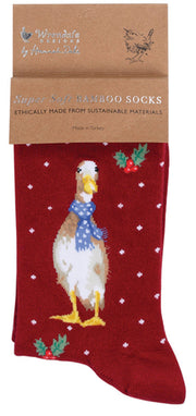 Women's Socks - Duck - Christmas Scarves