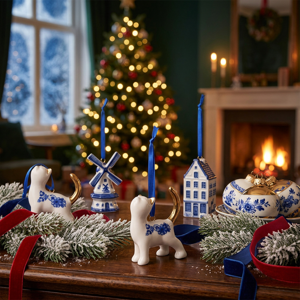 Christmas Ornament - Begging Cat - 6,5 cm