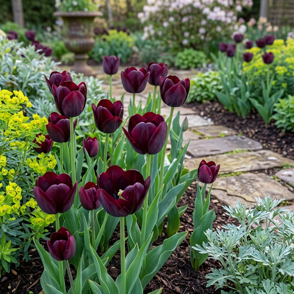 Tulipán Egyszerű Késői – Queen of Night – 12/+