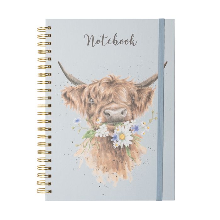 Daisy Coo - Highland Cow - A4 notebook