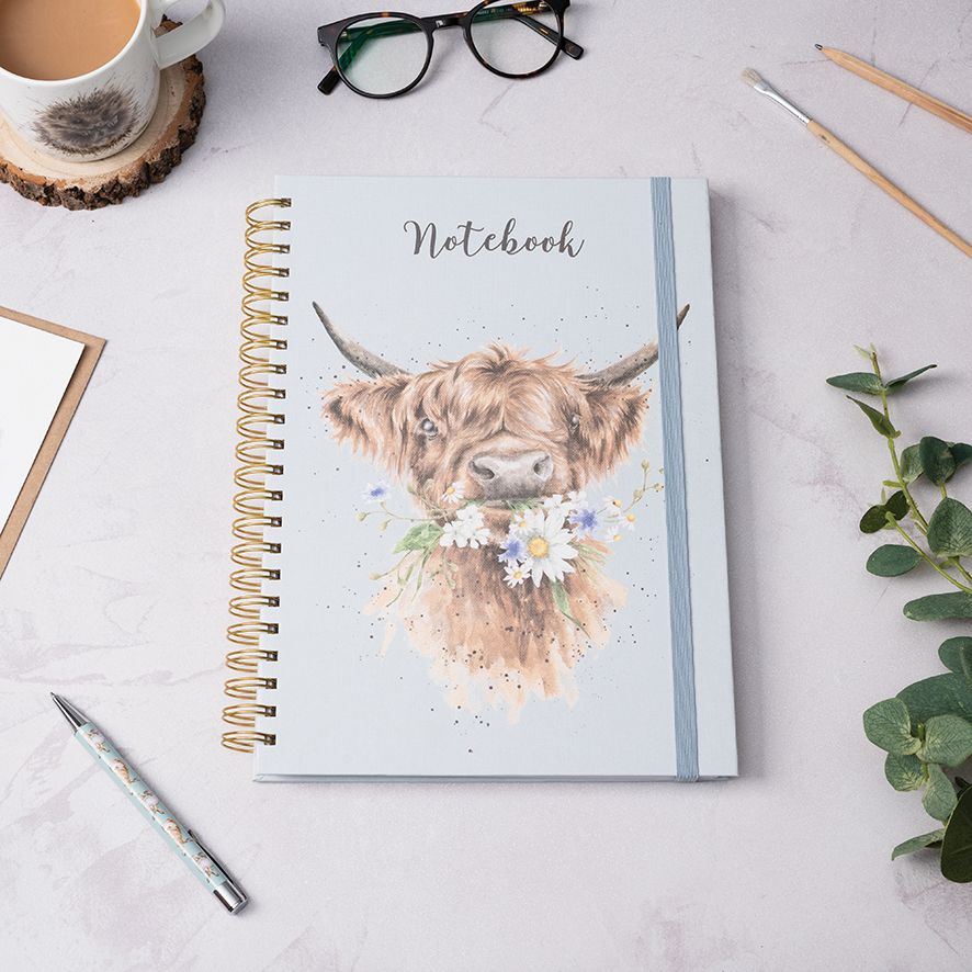 Daisy Coo - Highland Cow - A4 notebook