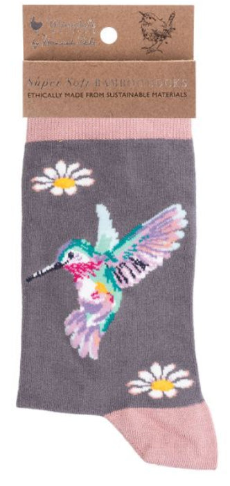 Women's Socks - Hummingbird - Wisteria Wishes