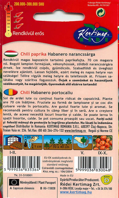 Chili Pepper - Habanero Orange - 20 Seeds