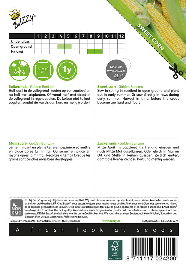 Sweet Corn - Golden Bantam - 8g