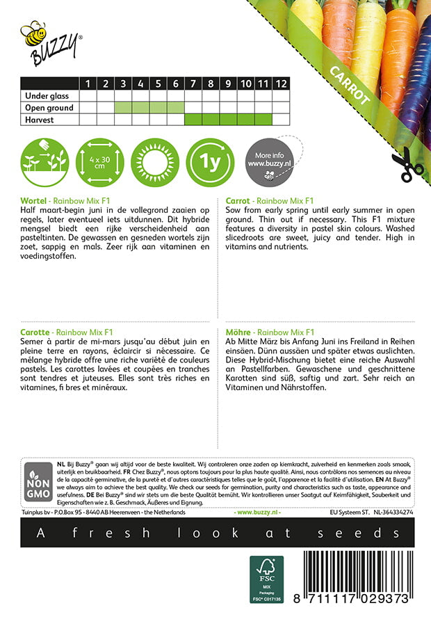 Sárgarépa - Rainbow Mix F1 - 400  Szem