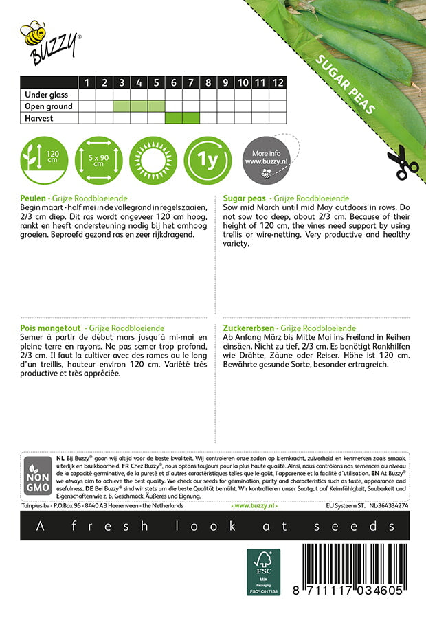 Cukorborsó - Grijze Roodbloeiende - 30g