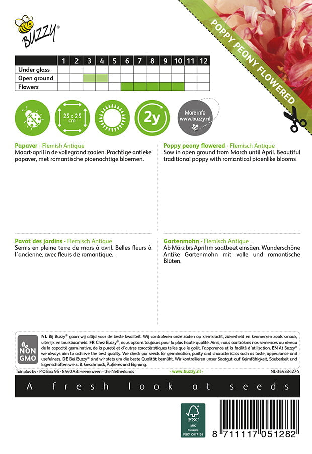 Mák - Bazsarózsa Virágú - Flemisch Antique - 0,25g