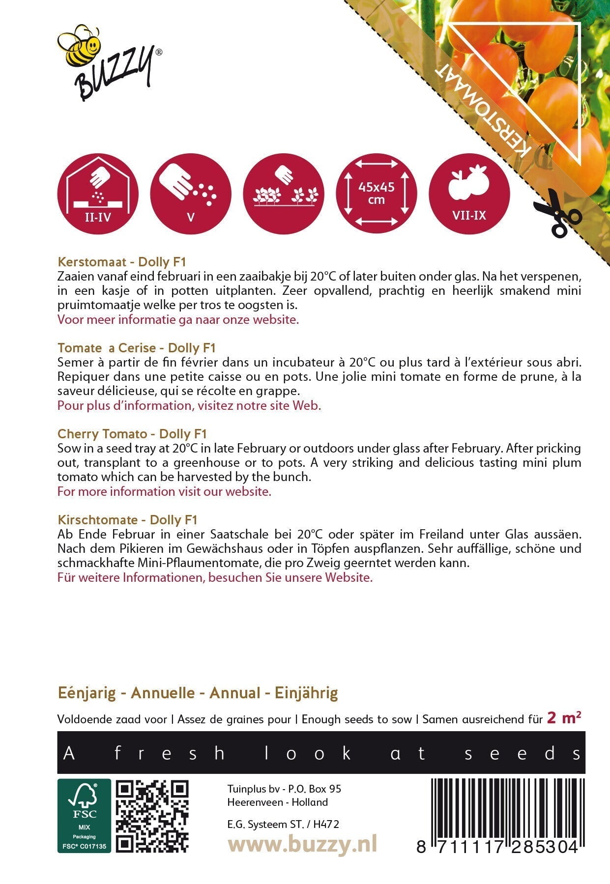 Cherry Tomato - Dolly F1 - 7 Seeds