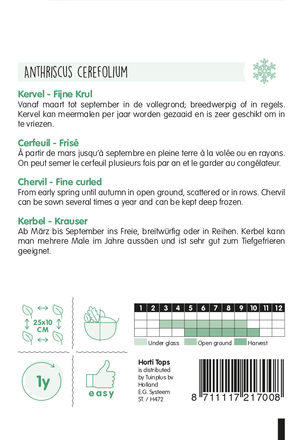 Chervil - Fijne Krul - 10g