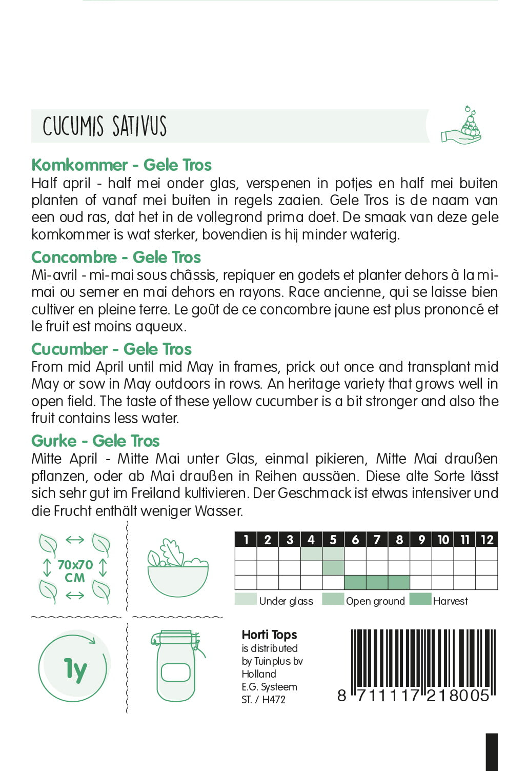 Uborka - Gele Tros - 20 Szem