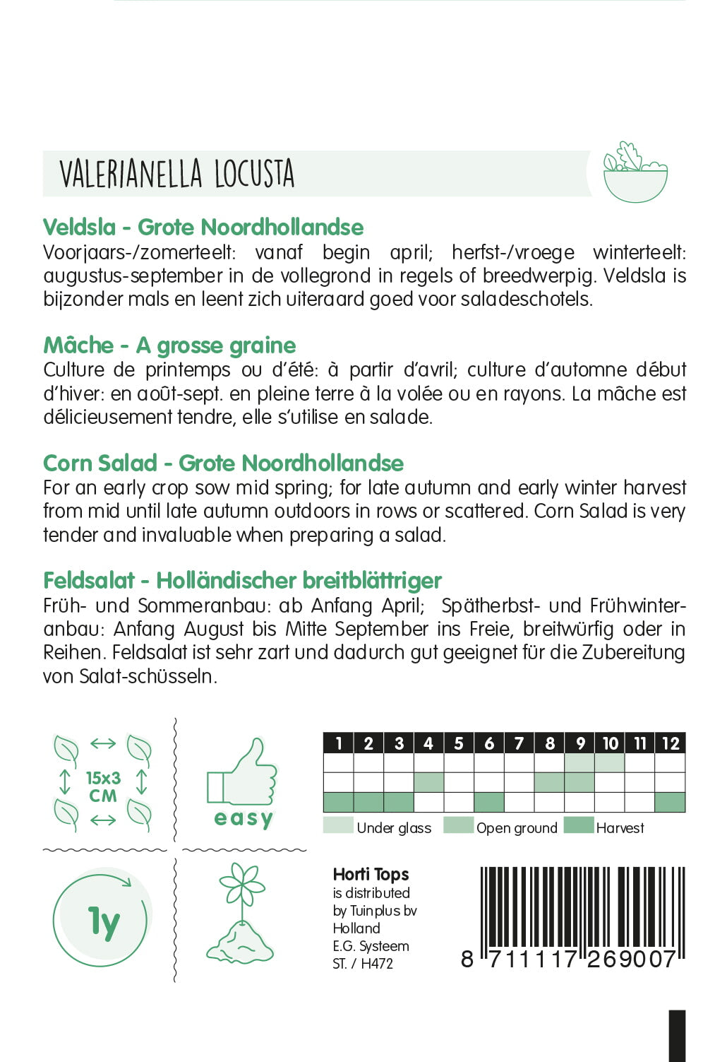 Corn Salad - Grote Noordhollandse - 5g