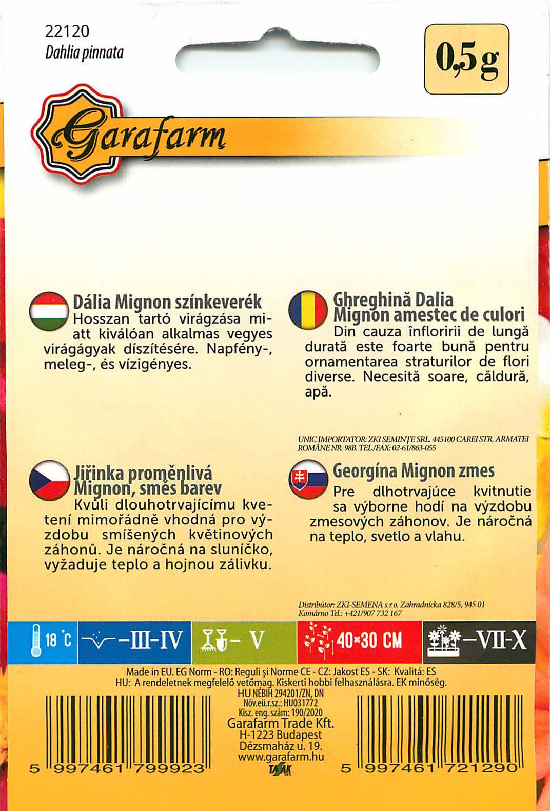 Dália Mignon - Színkeverék - 0,5g