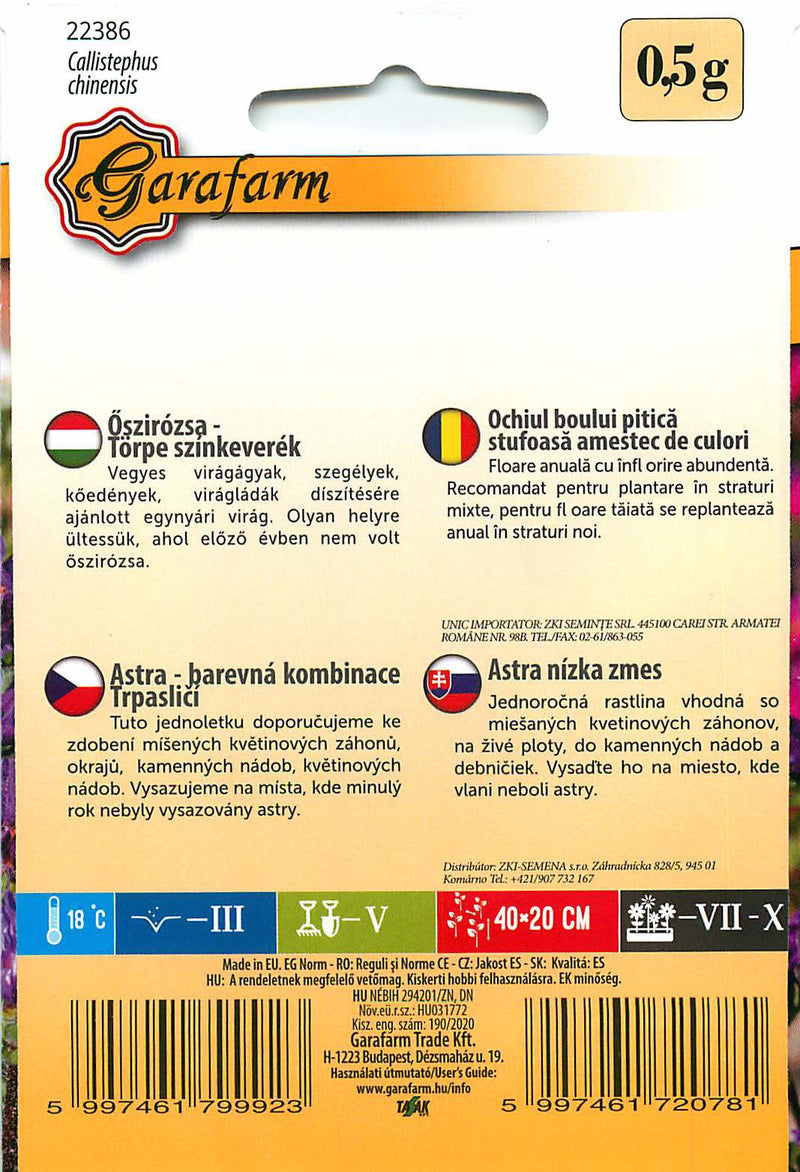 Őszirózsa Törpe - Színkeverék - 0,5g