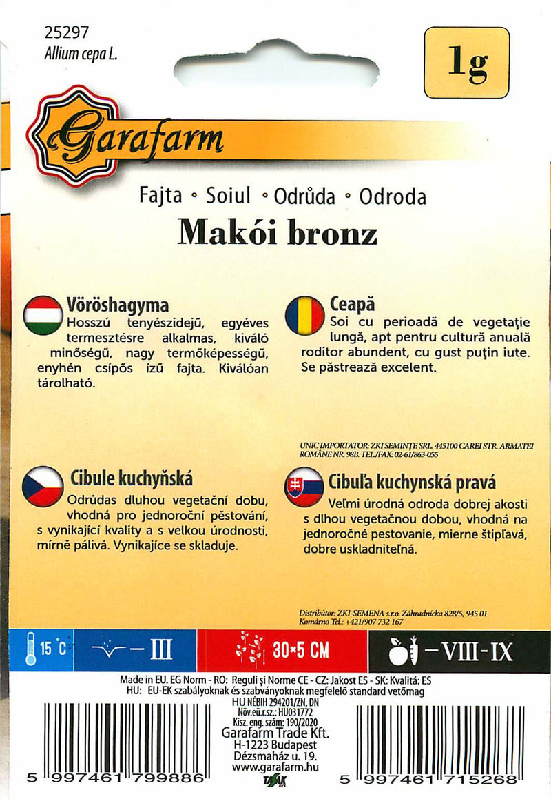 Vöröshagyma - Makói Bronz - 1g